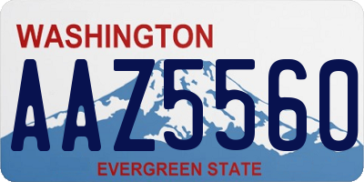 WA license plate AAZ5560