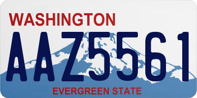 WA license plate AAZ5561