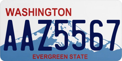 WA license plate AAZ5567