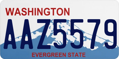 WA license plate AAZ5579