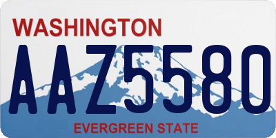 WA license plate AAZ5580