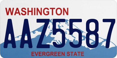 WA license plate AAZ5587