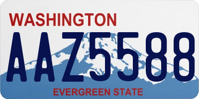 WA license plate AAZ5588