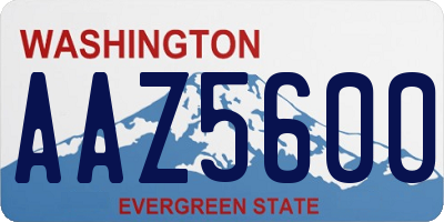 WA license plate AAZ5600