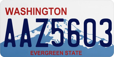 WA license plate AAZ5603
