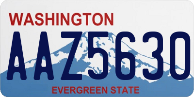 WA license plate AAZ5630