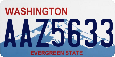 WA license plate AAZ5633