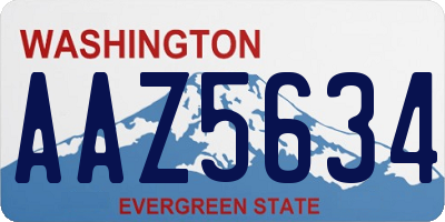 WA license plate AAZ5634