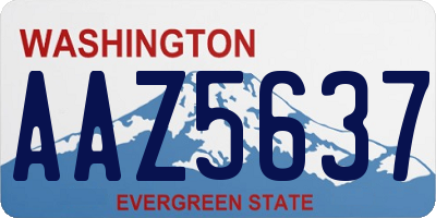 WA license plate AAZ5637