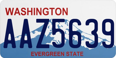 WA license plate AAZ5639