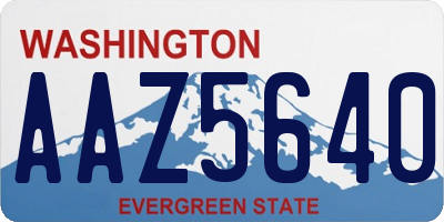 WA license plate AAZ5640