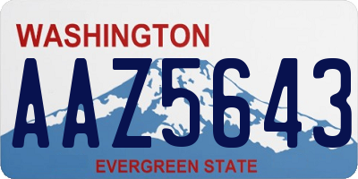 WA license plate AAZ5643