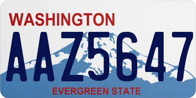 WA license plate AAZ5647