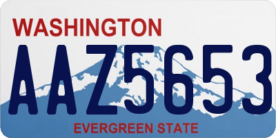 WA license plate AAZ5653