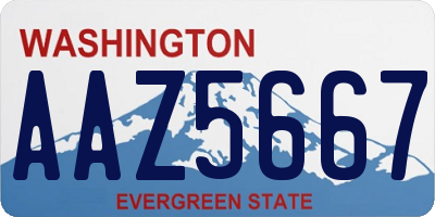 WA license plate AAZ5667