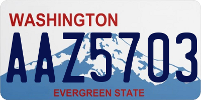 WA license plate AAZ5703