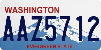 WA license plate AAZ5712