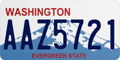 WA license plate AAZ5721