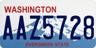 WA license plate AAZ5728