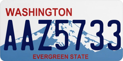 WA license plate AAZ5733