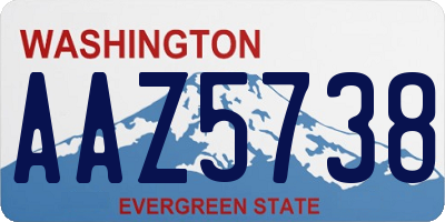 WA license plate AAZ5738