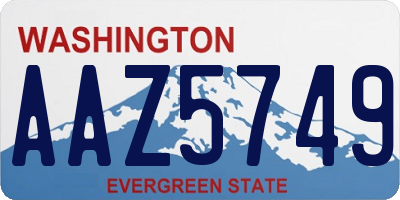WA license plate AAZ5749