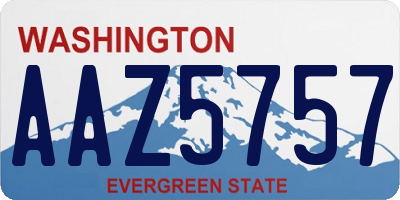 WA license plate AAZ5757