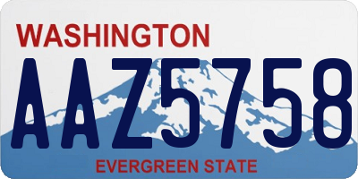 WA license plate AAZ5758