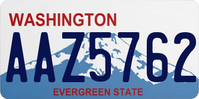 WA license plate AAZ5762