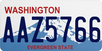 WA license plate AAZ5766