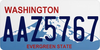 WA license plate AAZ5767
