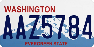 WA license plate AAZ5784