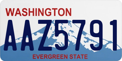 WA license plate AAZ5791