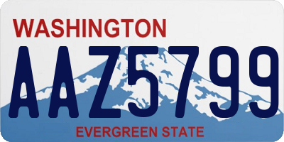 WA license plate AAZ5799
