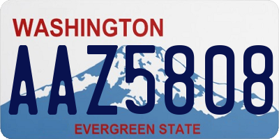 WA license plate AAZ5808