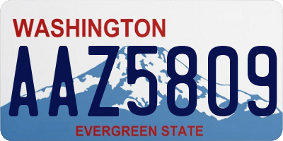 WA license plate AAZ5809