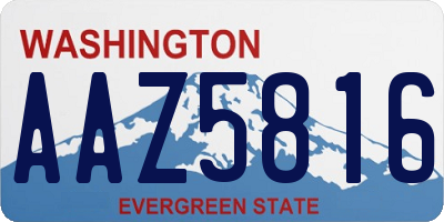 WA license plate AAZ5816