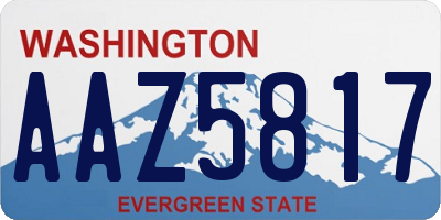 WA license plate AAZ5817