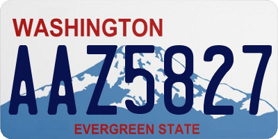 WA license plate AAZ5827