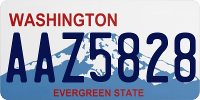 WA license plate AAZ5828