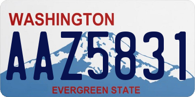 WA license plate AAZ5831