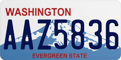 WA license plate AAZ5836