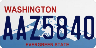 WA license plate AAZ5840