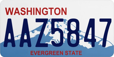 WA license plate AAZ5847