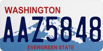WA license plate AAZ5848