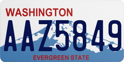 WA license plate AAZ5849