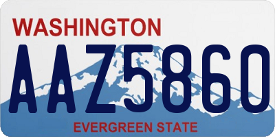 WA license plate AAZ5860