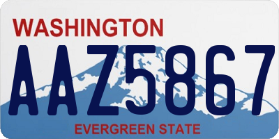WA license plate AAZ5867