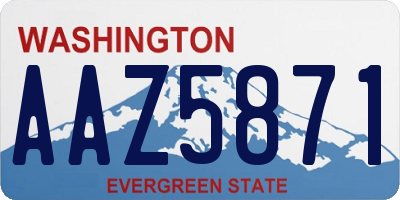 WA license plate AAZ5871