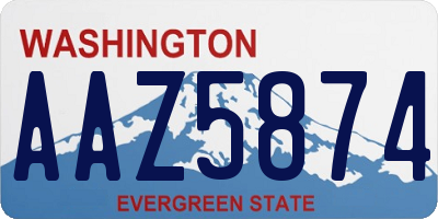 WA license plate AAZ5874